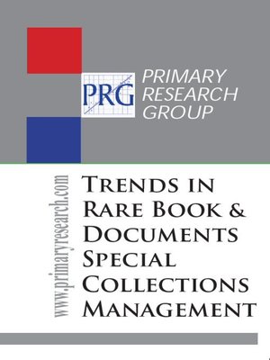 cover image of Trends in Rare Book & Documents Special Collections Management